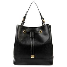 Load image into Gallery viewer, Catherine Saffiano Bucket Bag - Black
