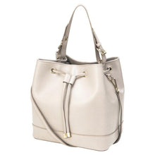 Load image into Gallery viewer, Catherine Saffiano Bucket Bag - Light Taupe
